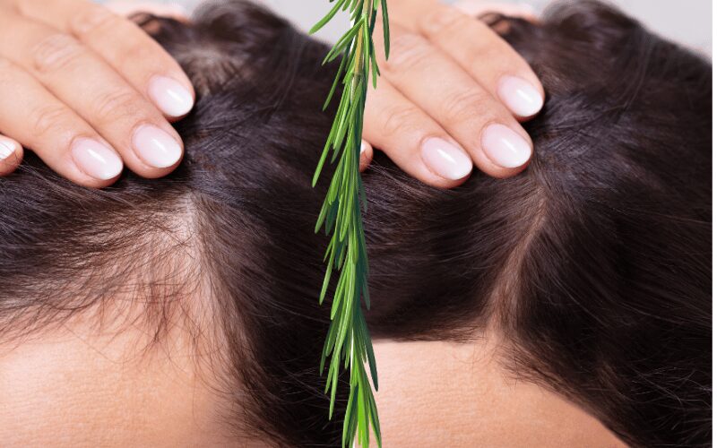 women shows her hairs before and after using the home remedies